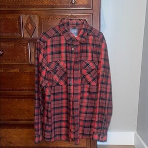 Red Plaid Men's Shirt